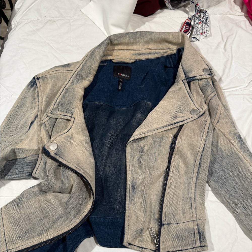 Gray and Black Jean Jacket